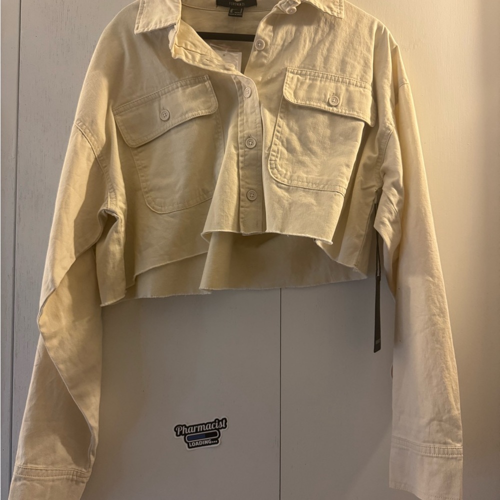 Forever 21 Cream Jean Jacket